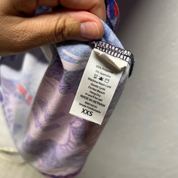 LuLaRoe x Disney mickey mouse Minnie Irma top purple multicolor sz XXS - Picture 3 of 6